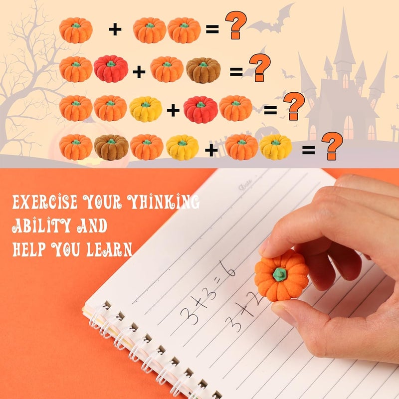 OZIO 44Pcs 3D Pumpkin Erasers Bulk, Halloween Fall Mini Erasers for Student Classroom Prizes, Game Reward,Treasure Box,Trick or Treats, Goody Bag Filler,Party Favors (44PCS) - Image 3